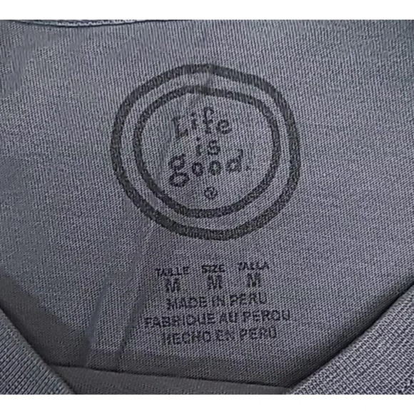 Life Is Good American Flag T-shirt Men's Medium Gray-Blue Short Sleeve Patriotic - Picture 4 of 4